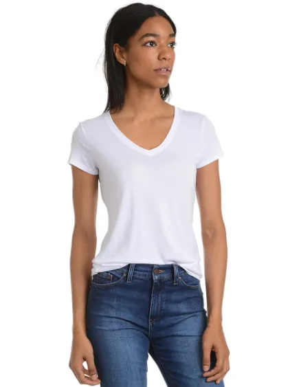 Fitted V-Neck Marcy Tee White